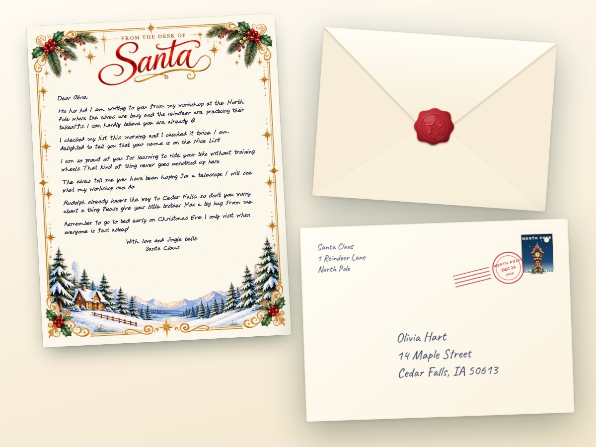 Santa’s Letter: what arrives